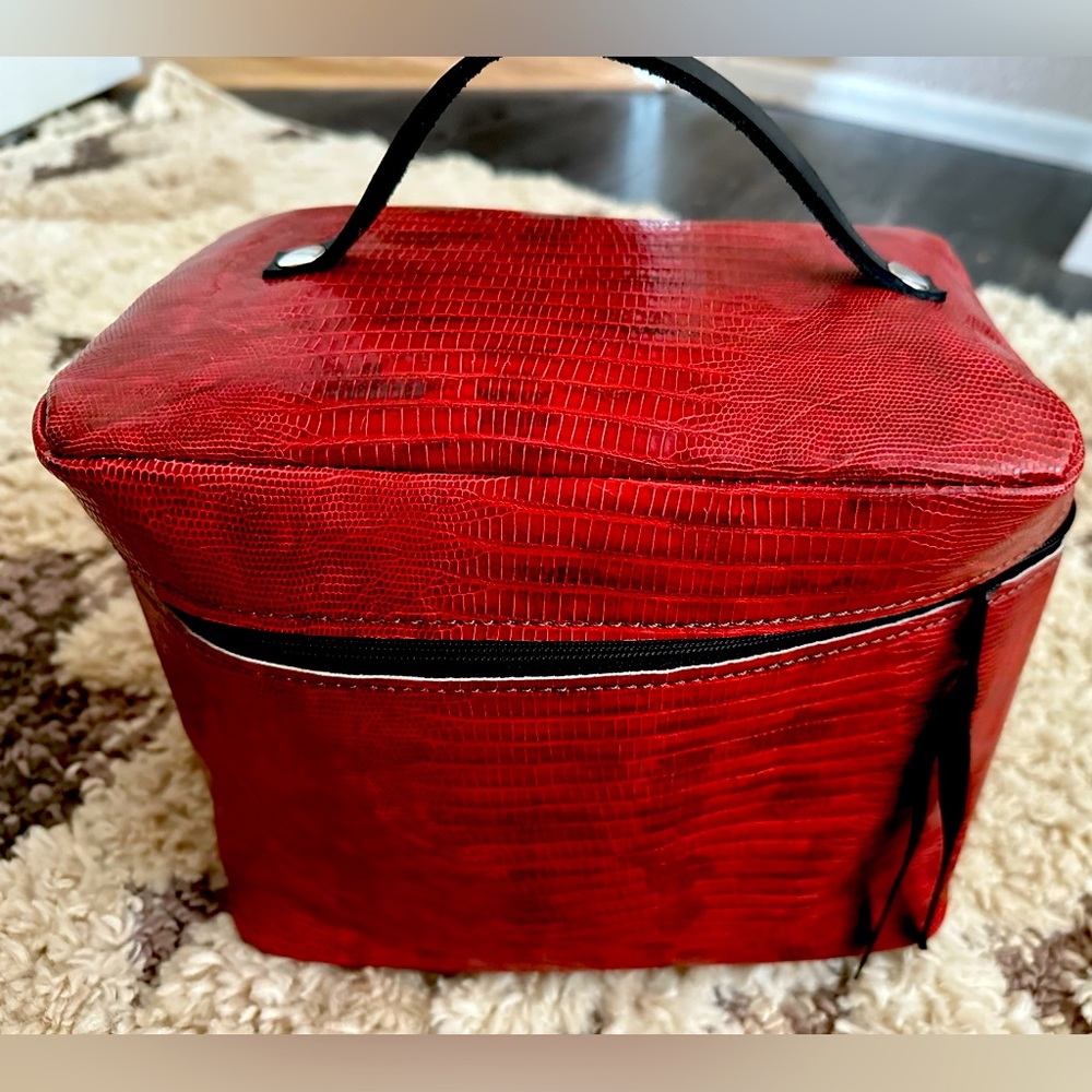 Large leather make up bag